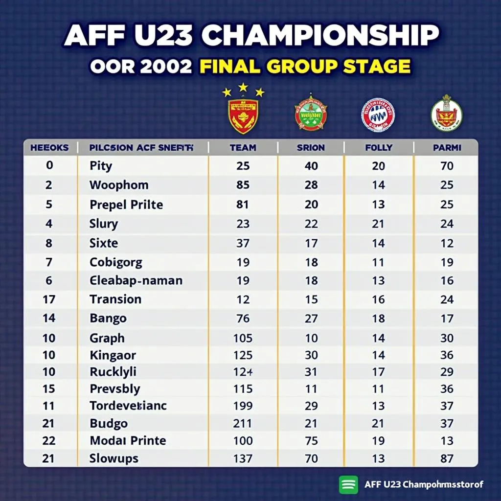 Bảng đấu AFF Cup U23 2022