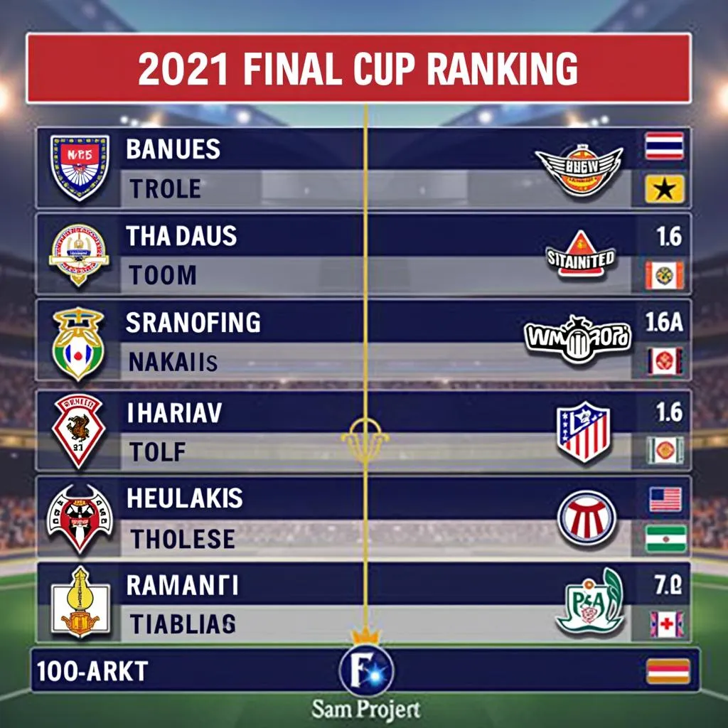 Bảng Xếp Hạng Chung Cuộc AFF Cup 2021