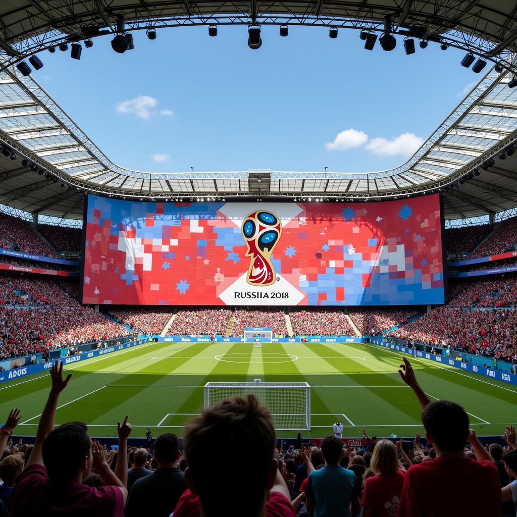 Banner World Cup 2018 tại sân vận động Nga