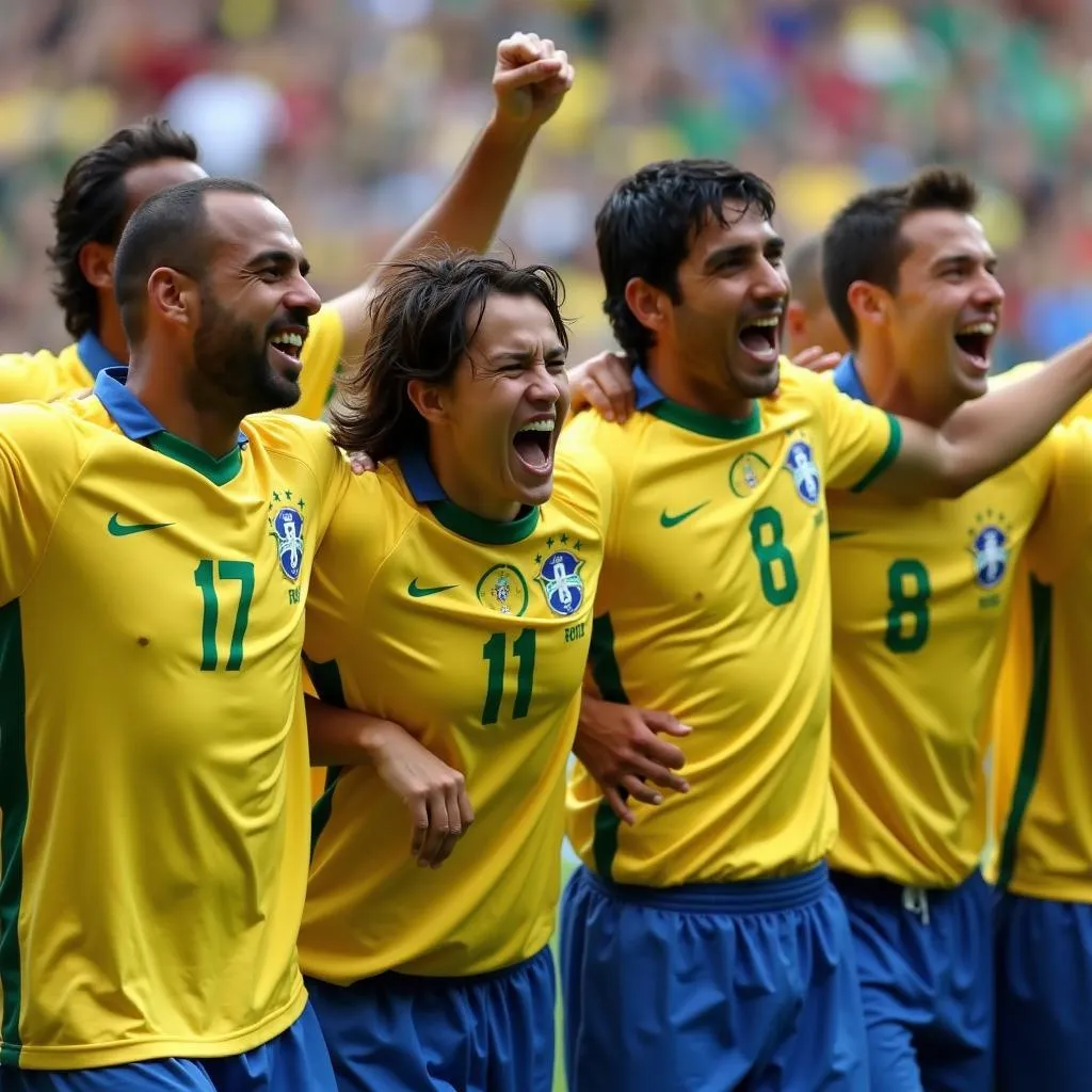 Đội tuyển Brazil ăn mừng chức vô địch Confed Cup 2005