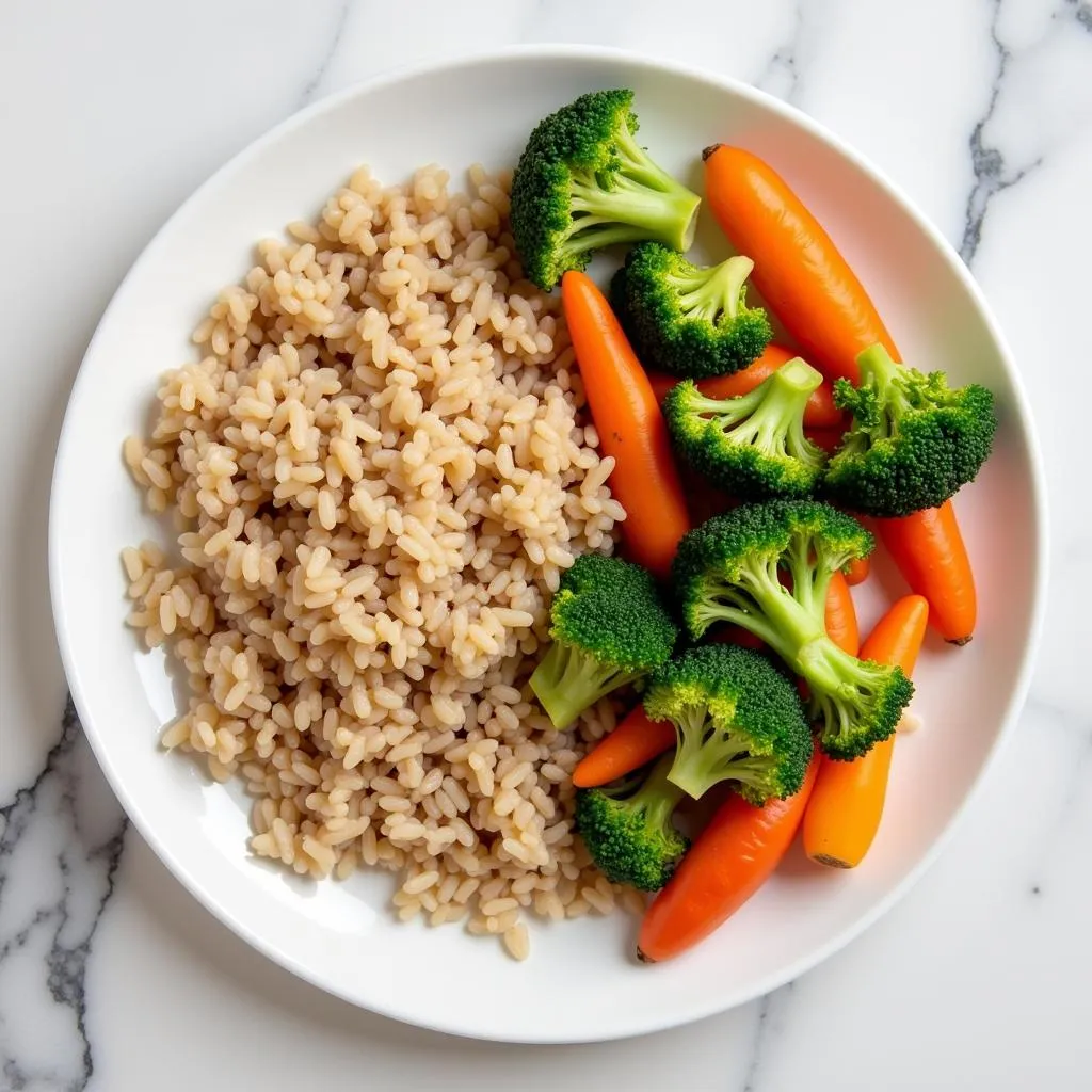 Brown rice with vegetables