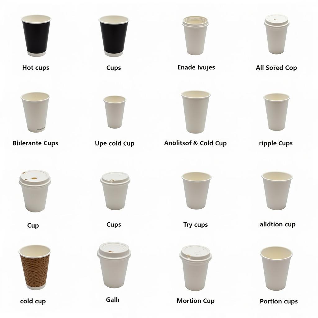 Variety of Paper Cups