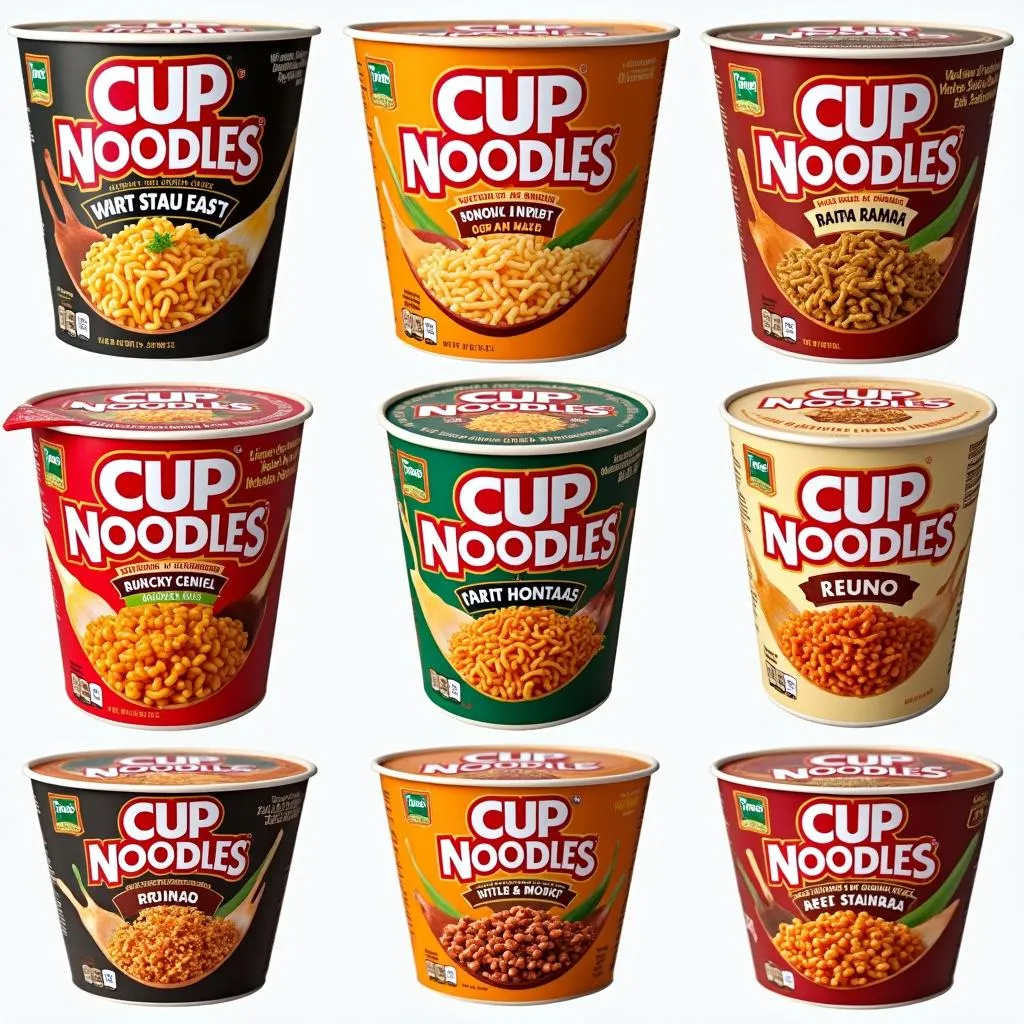 Các loại mì ăn liền Cup Noodle phổ biến