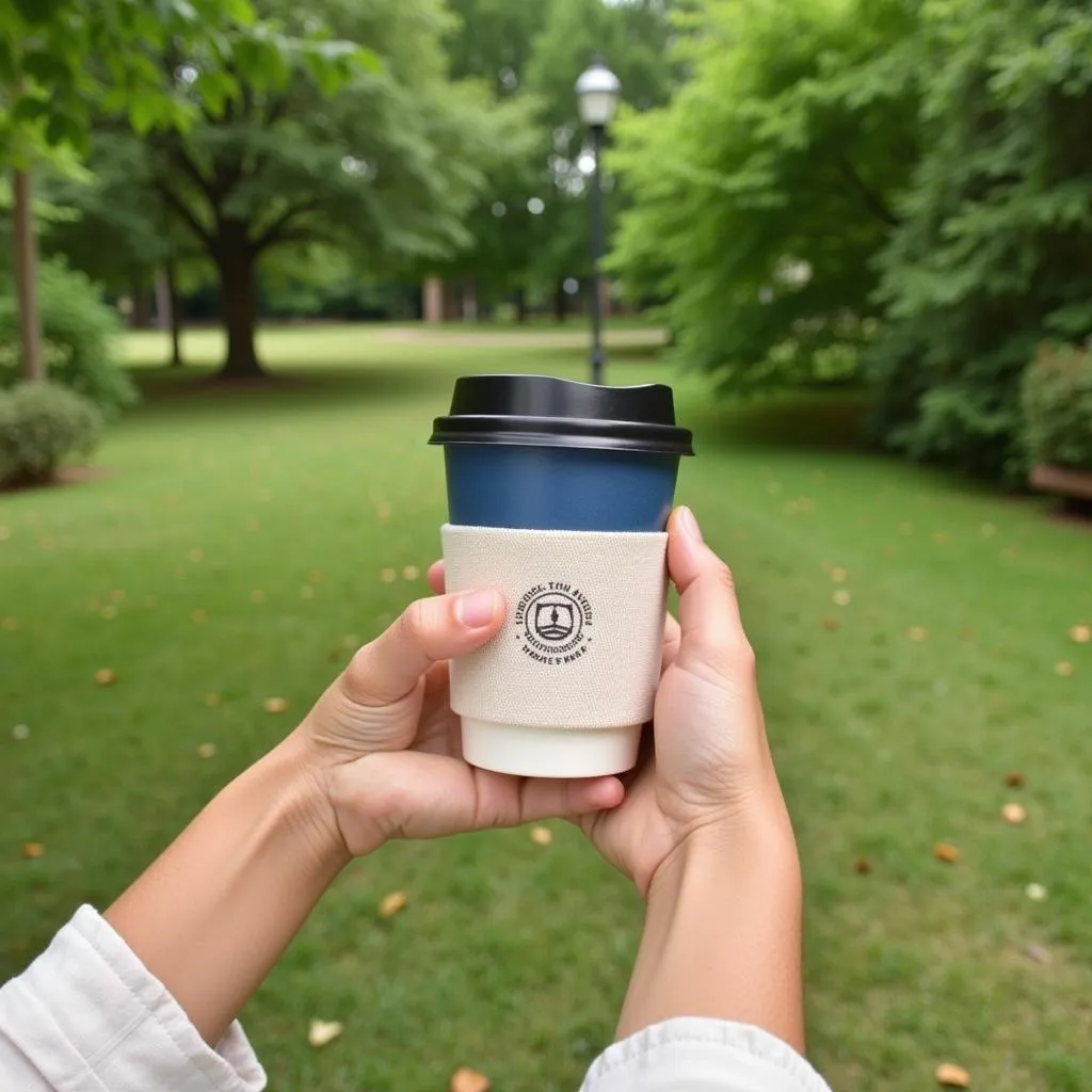 Canvas Cup Sleeve Bảo Vệ Môi Trường