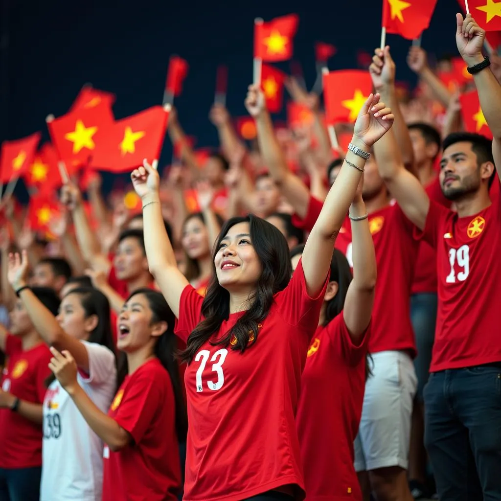 Vietnamese fans cheering Doha Cup