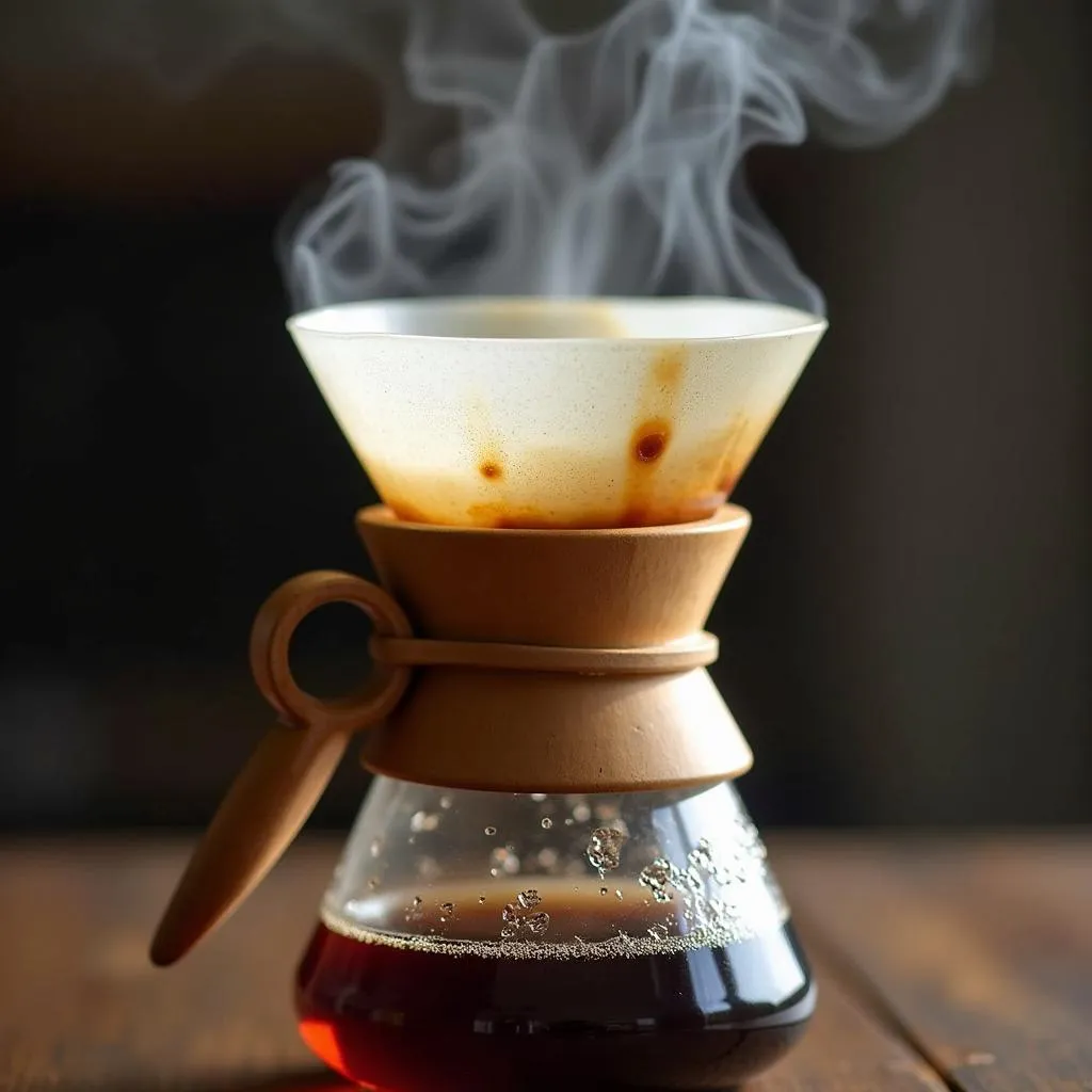 Bình Chemex 8 Cup đang pha cà phê