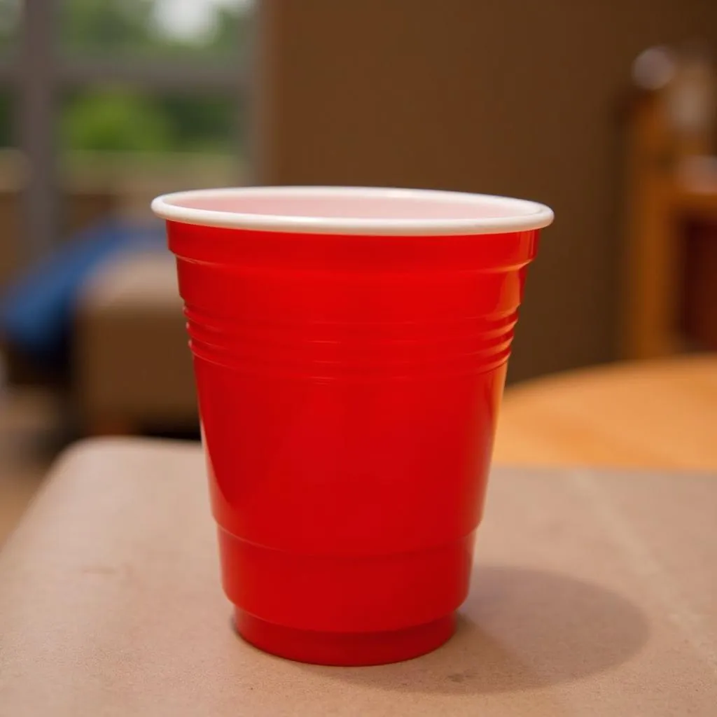 Chiếc cốc nhựa đỏ Solo Cup