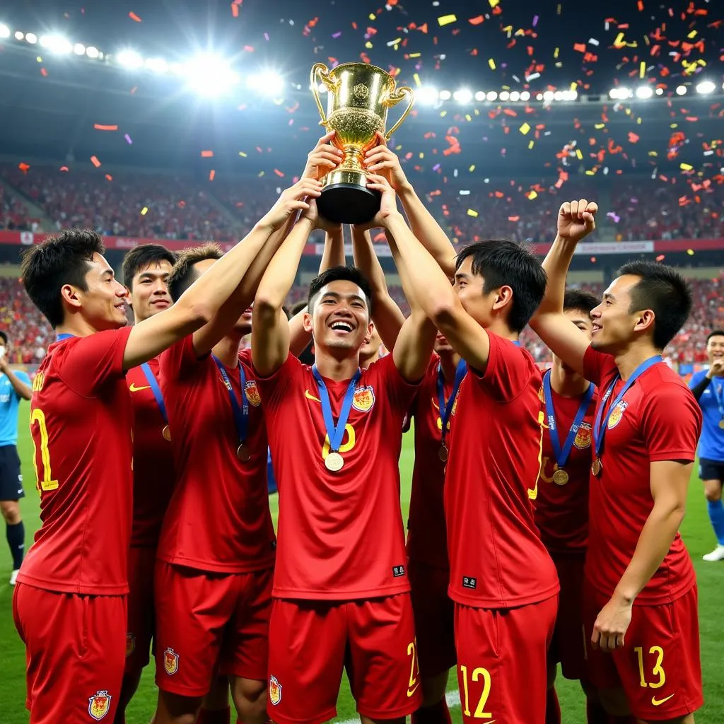 Đội tuyển Việt Nam ăn mừng chức vô địch AFF Cup 2018