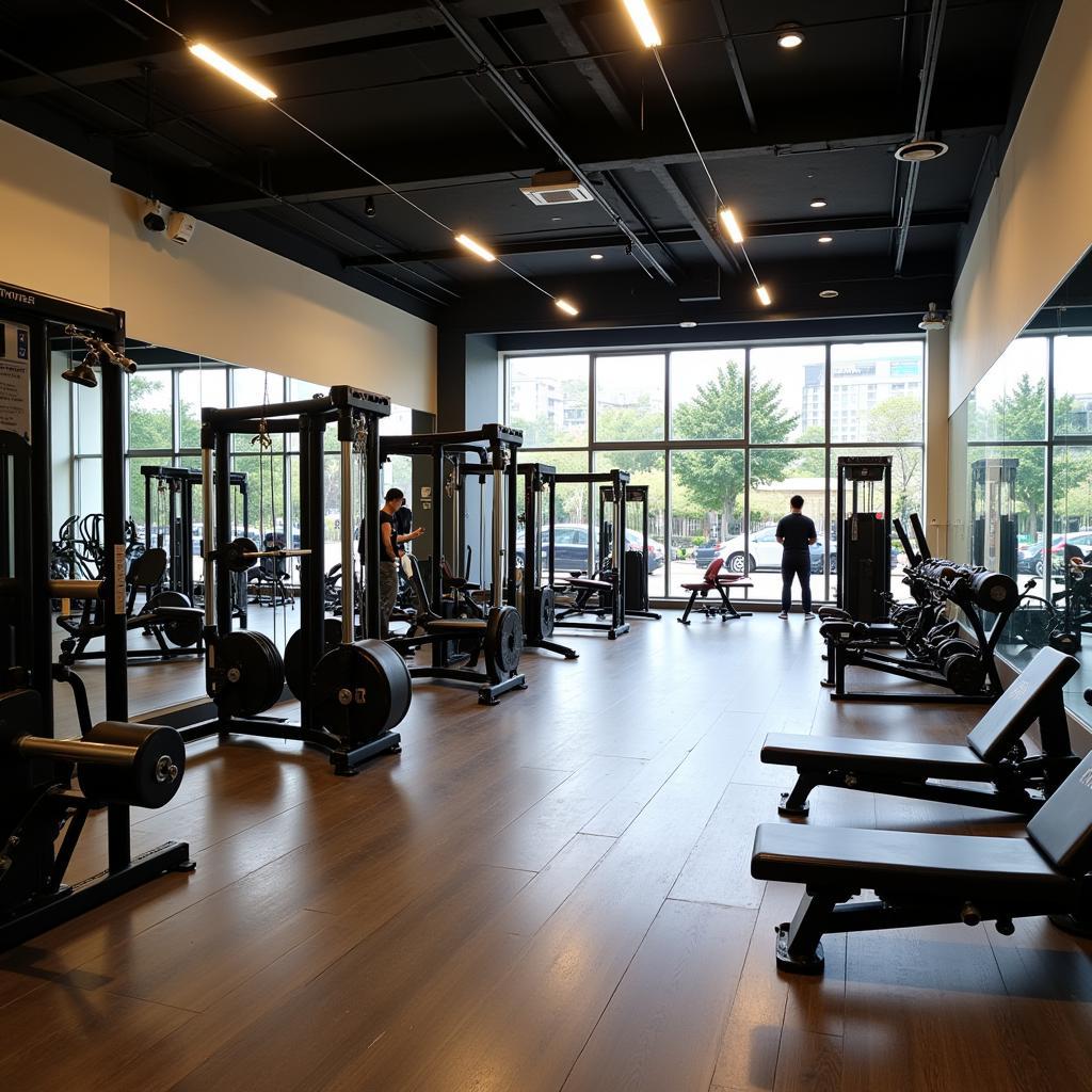 Phòng tập gym tại CLB Gold Gym bể bơi Học Viện Chính Trị HCM