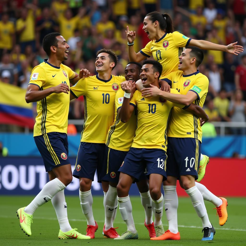 Colombia ăn mừng chiến thắng tại World Cup 2018