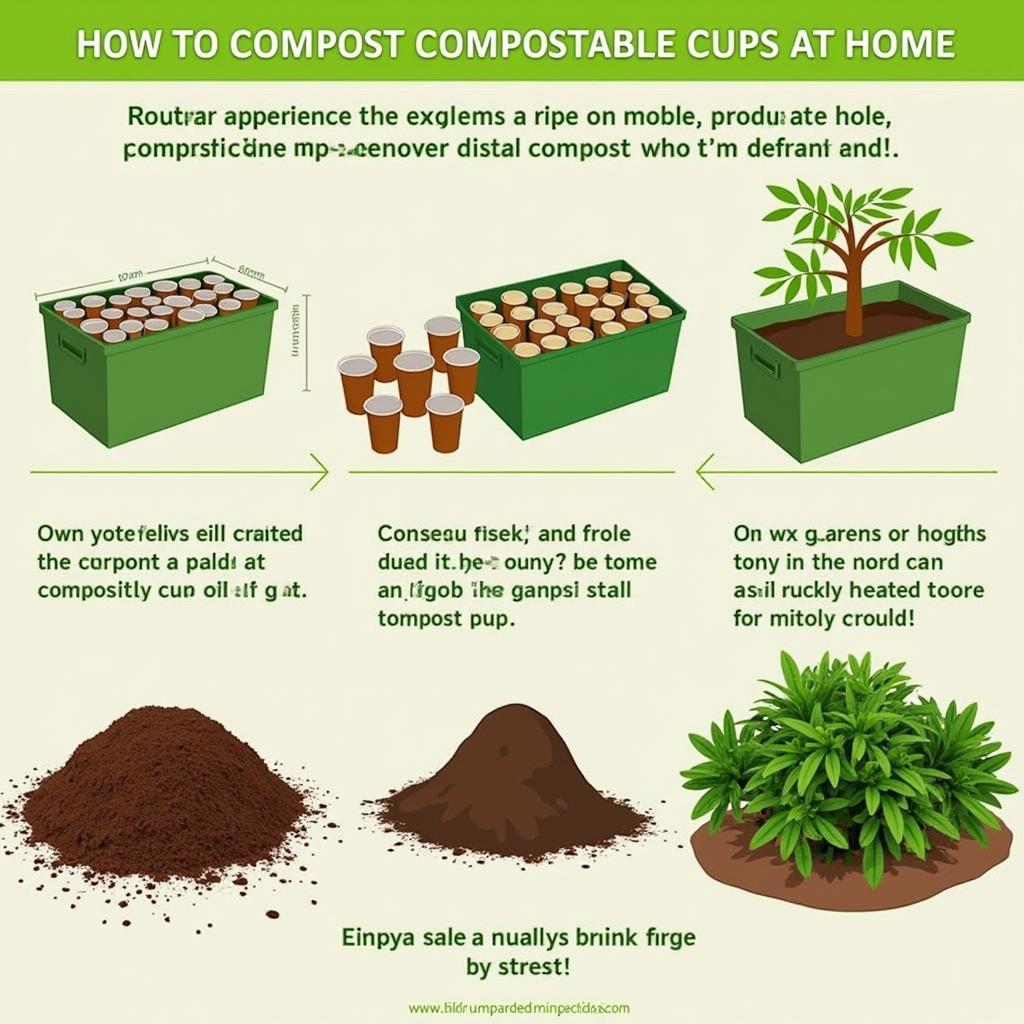 Compost cups compostable tại nhà