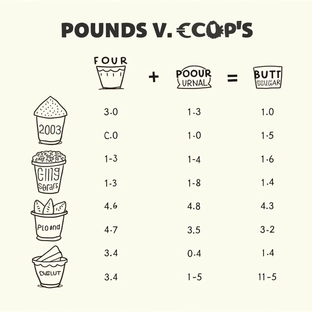 Conversion Chart for Common Baking Ingredients