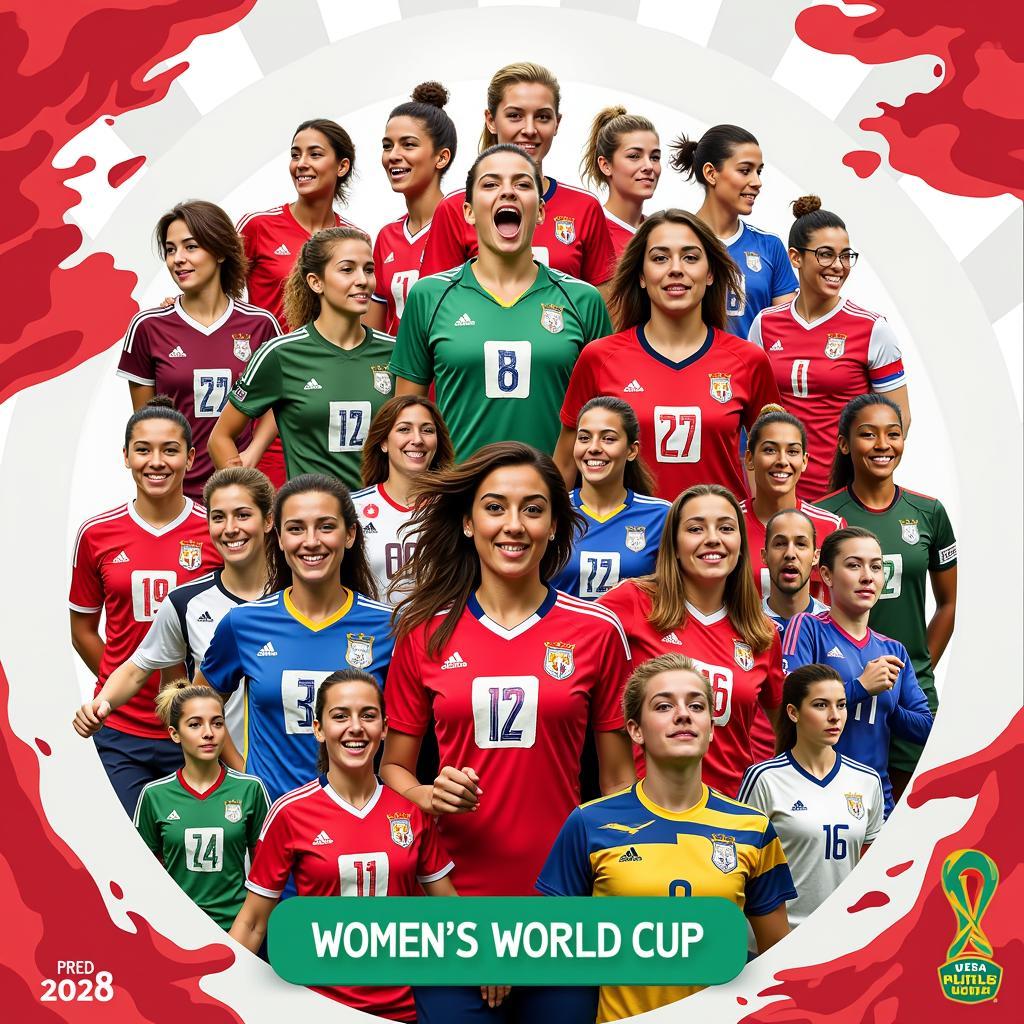 Participating Teams in the Women's World Cup - A collage of the flags or team logos of the countries participating in the World Cup.