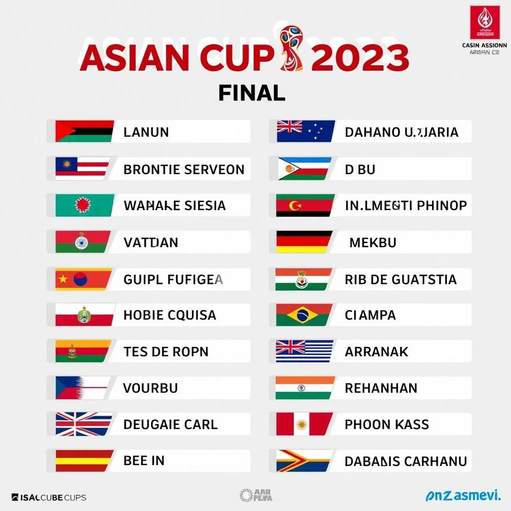 Các đội tuyển tham dự vòng chung kết Asian Cup 2023