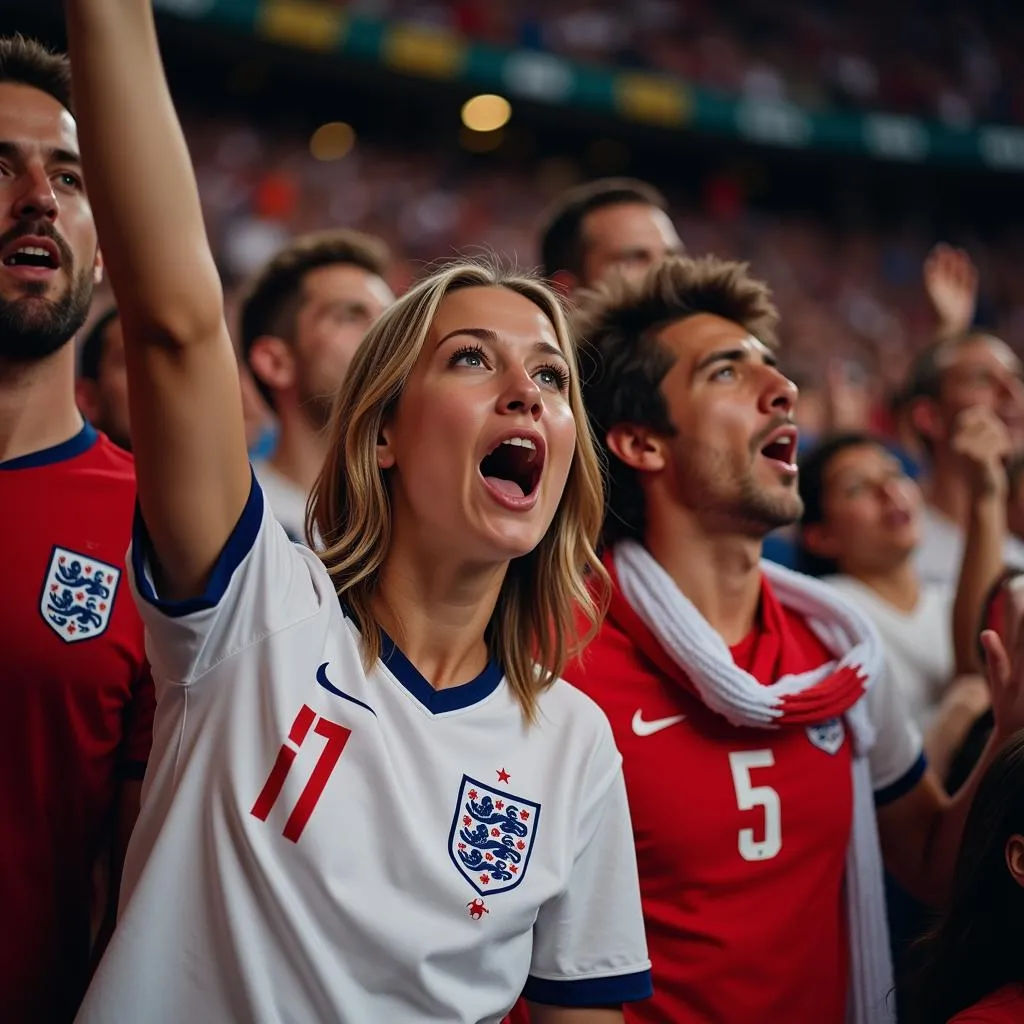 England fans singing It's Coming Home