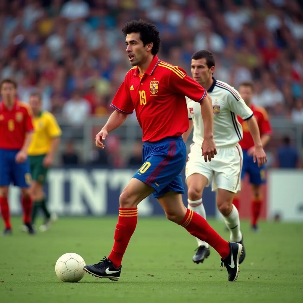 Fernando Hierro captaining Spain 1998 World Cup