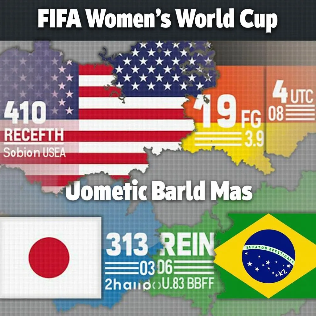 FIFA Women's World Cup teams: United States, Germany, Japan, and Brazil