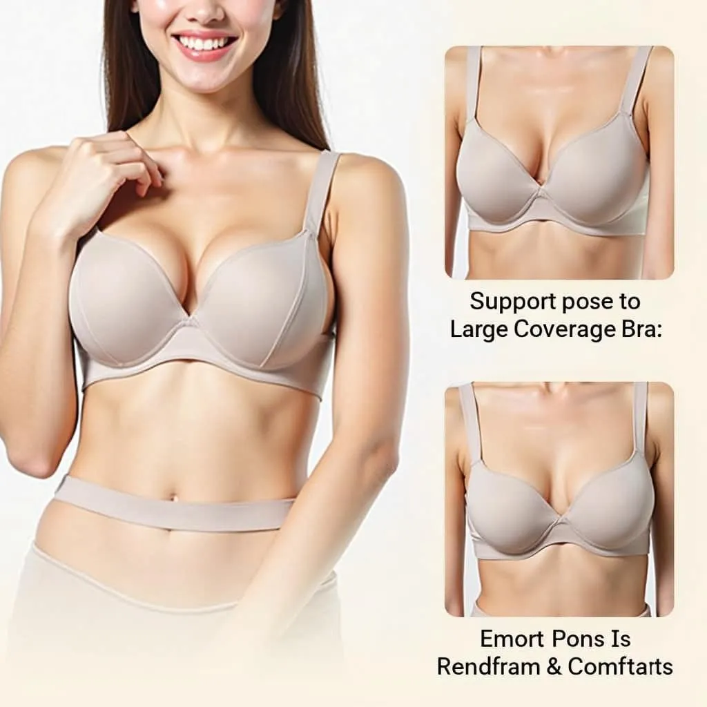 Full coverage bra support for large cup sizes