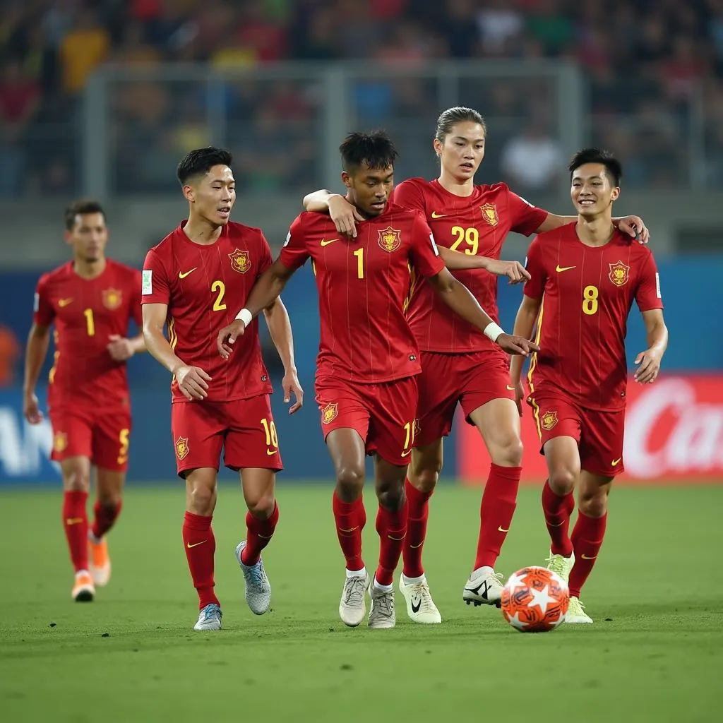 Hình ảnh đội tuyển Việt Nam thi đấu tại vòng loại World Cup 2022