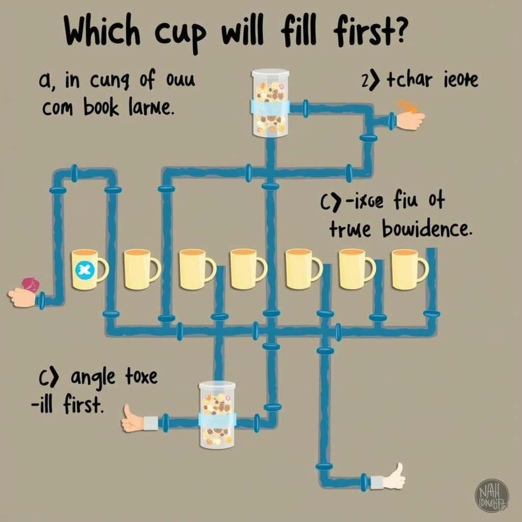 Giải Đố Which Cup Will Fill First Brain Out