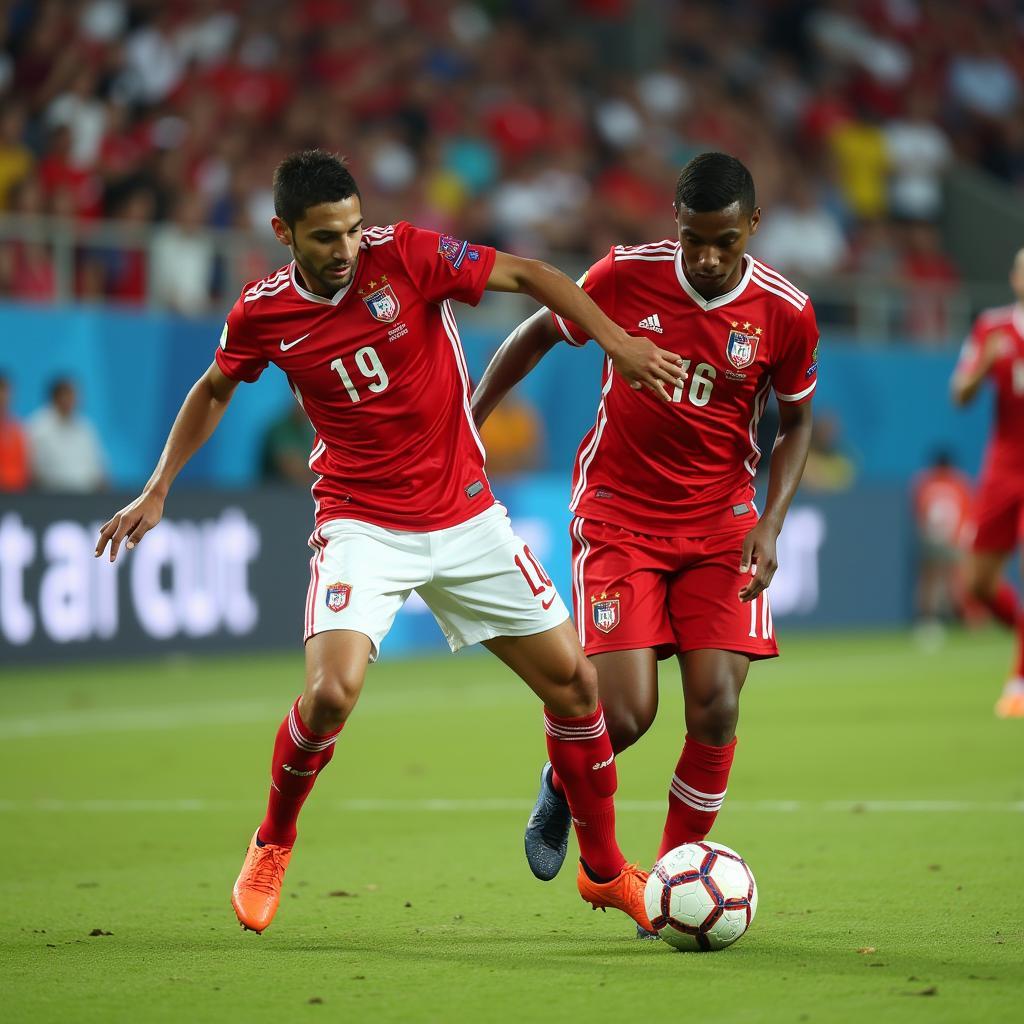 Two teams battling for victory in the AFF Cup final