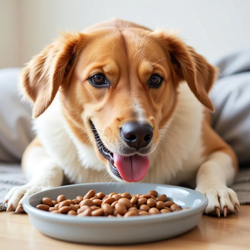 Healthy Dog Eating from Bowl