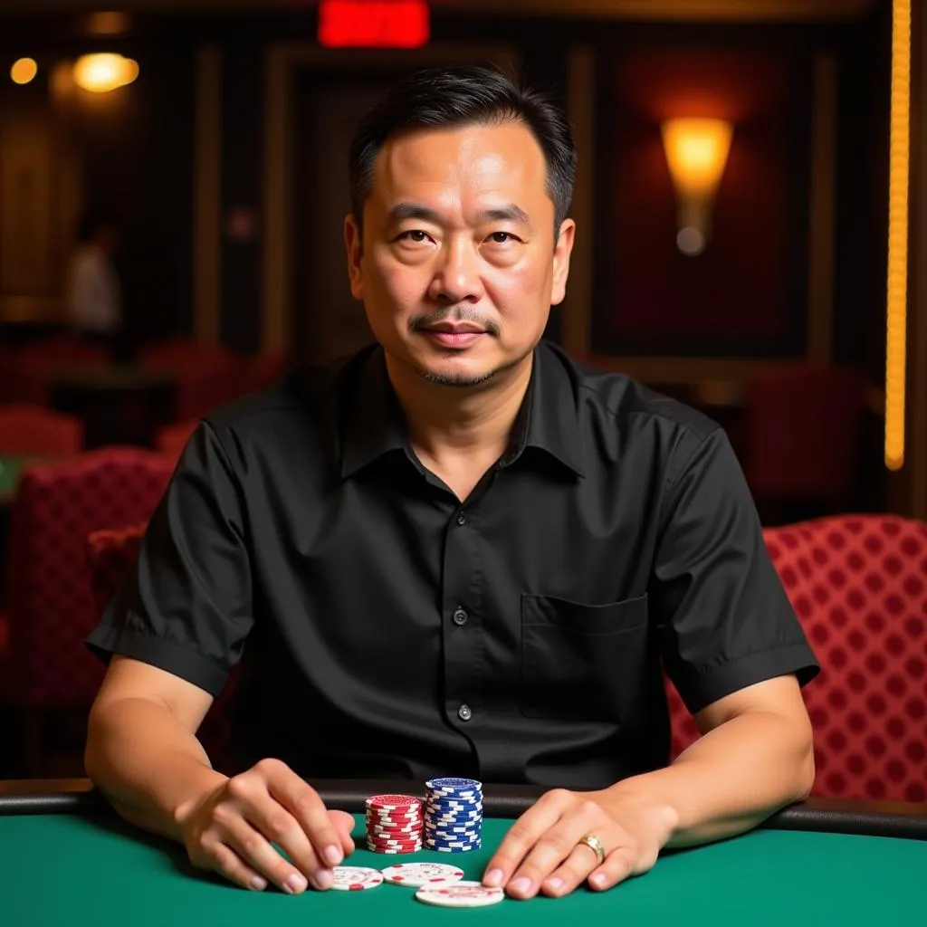 Hoàng Minh Châu chơi poker