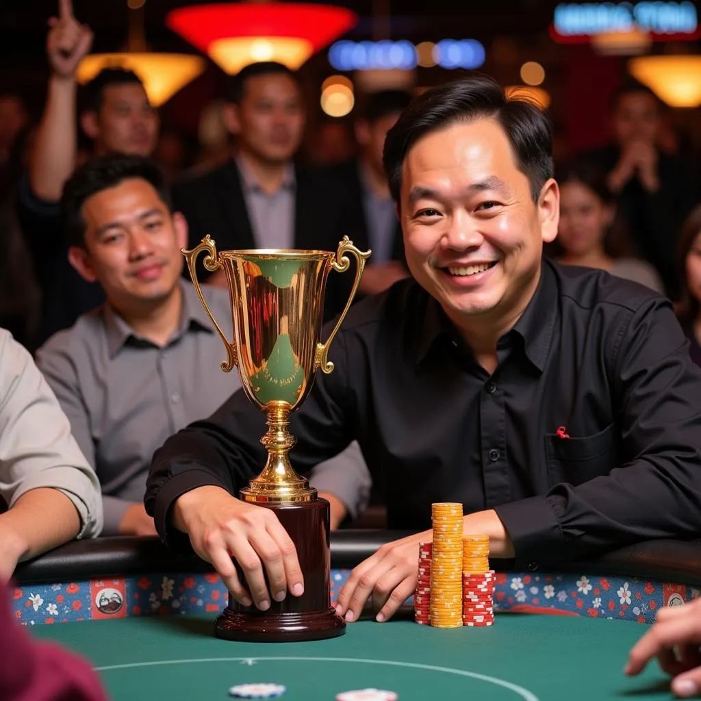 Hoàng Minh Châu trao giải poker