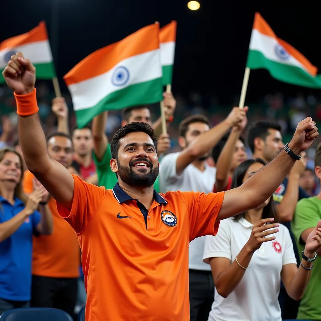 Indian tennis fans cheering