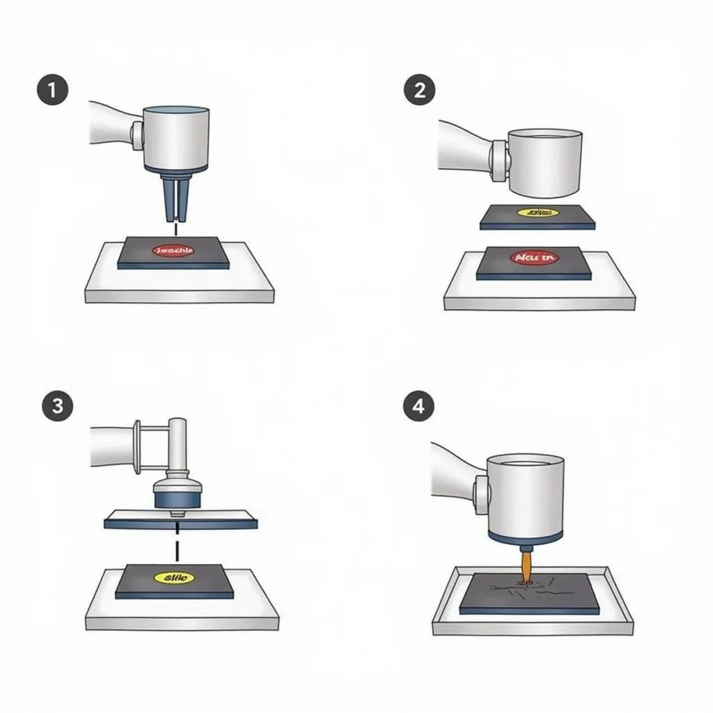 Illustration of Ink Cup Pad Printing Process