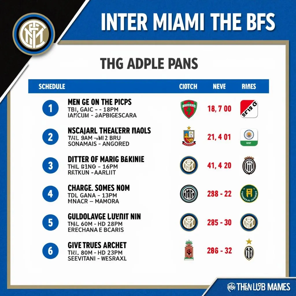 Lịch thi đấu của Inter Miami trong cuộc đua giành chức vô địch