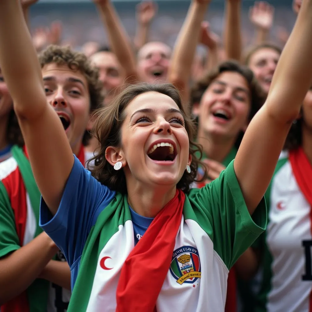 Italian Fans Celebrating a Goal