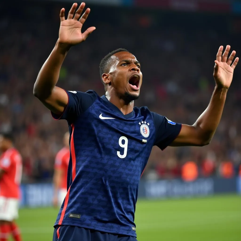 Kylian Mbappé ăn mừng bàn thắng trong trận chung kết World Cup 2022