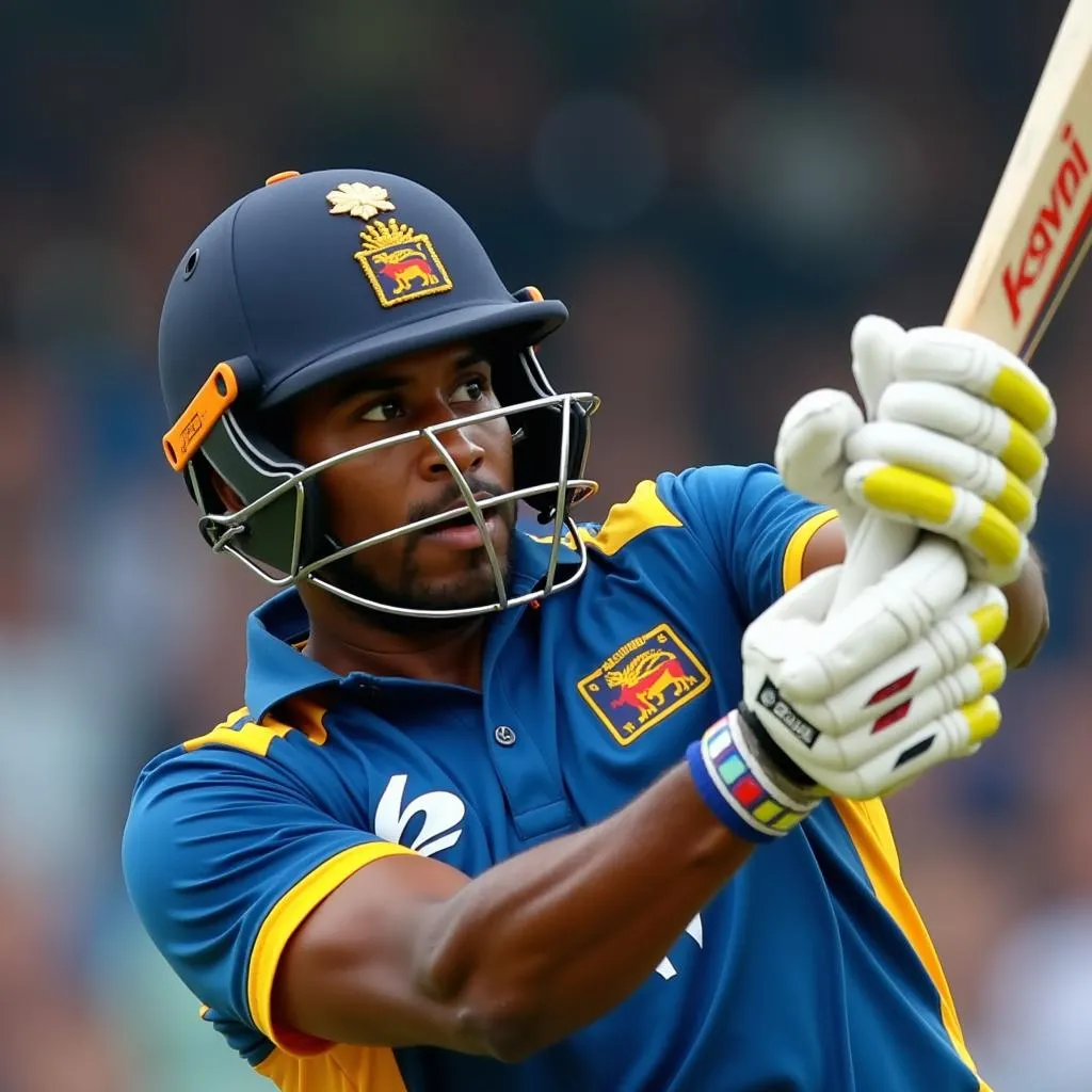 Lahiru Thirimanne ghi bàn trong trận chung kết Asia Cup 2014