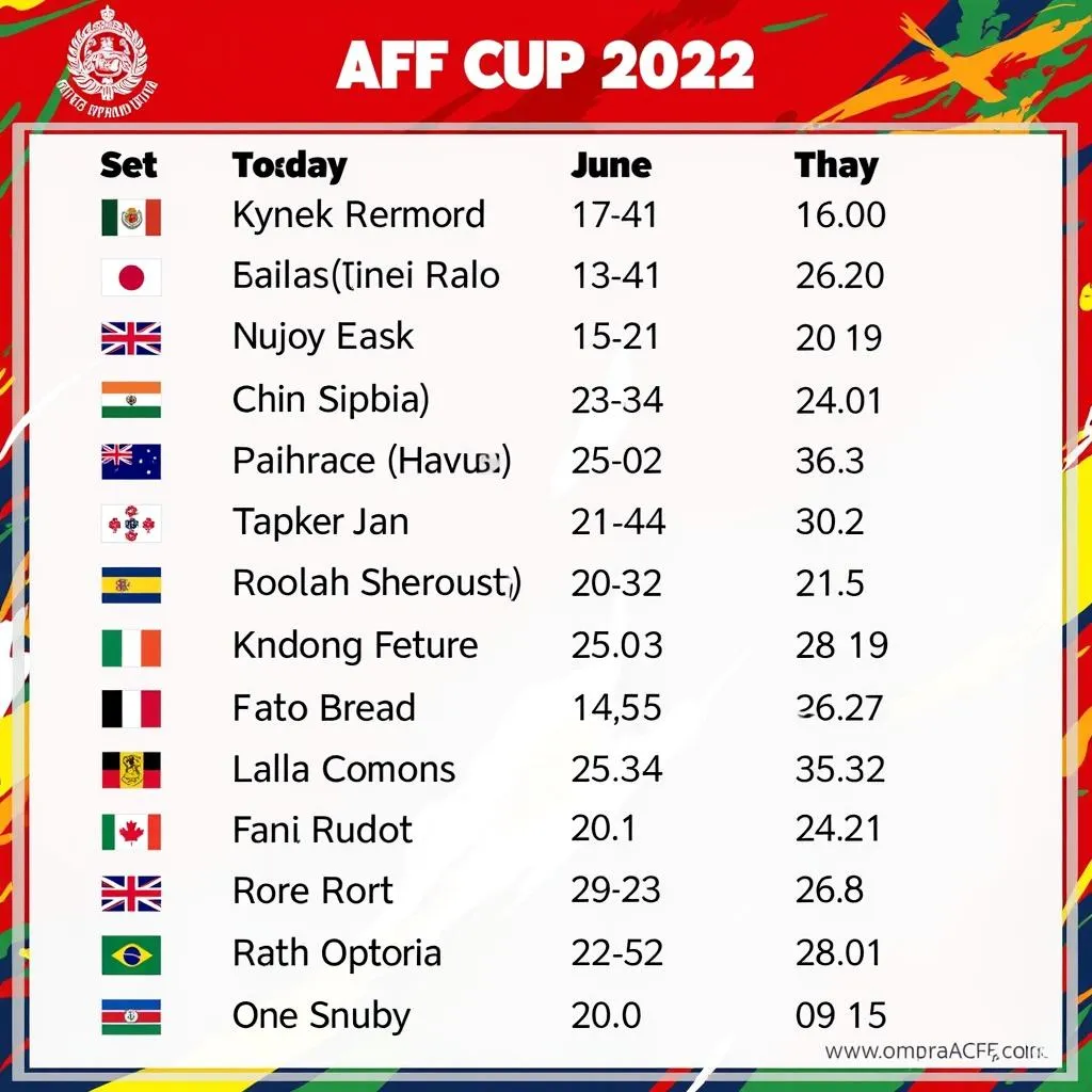 Lịch thi đấu AFF Cup 2022 hôm nay