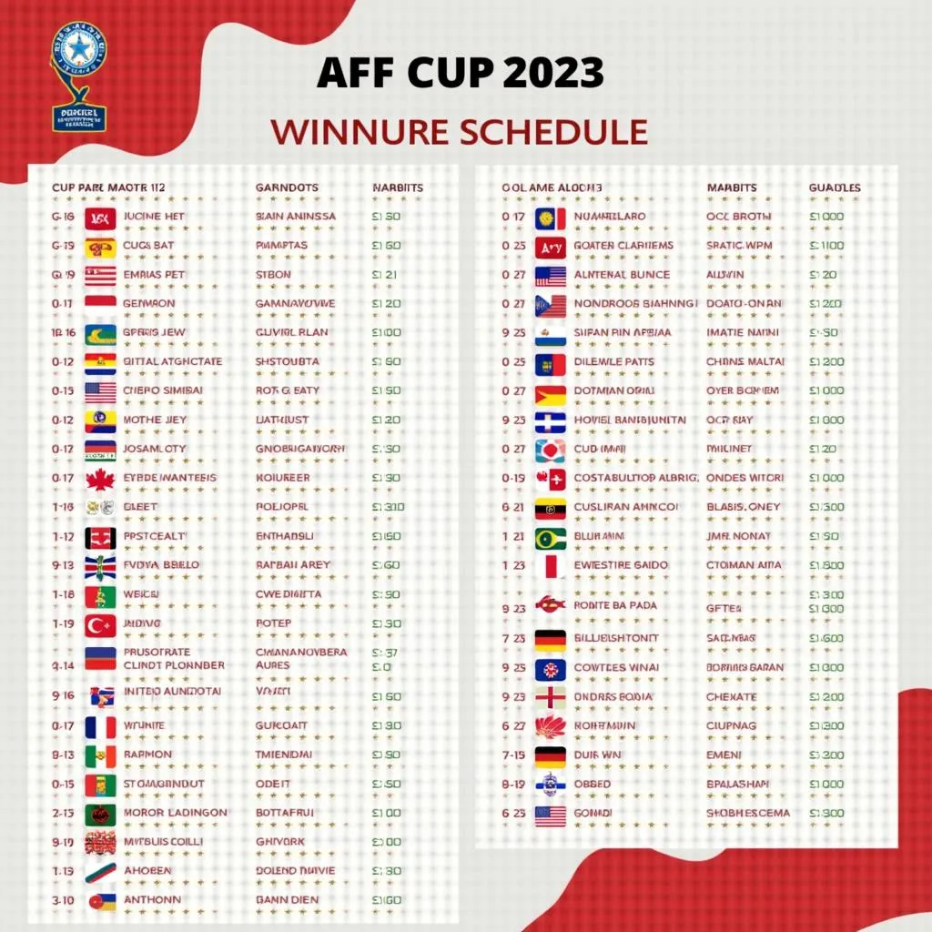 Lịch thi đấu AFF Cup 2023