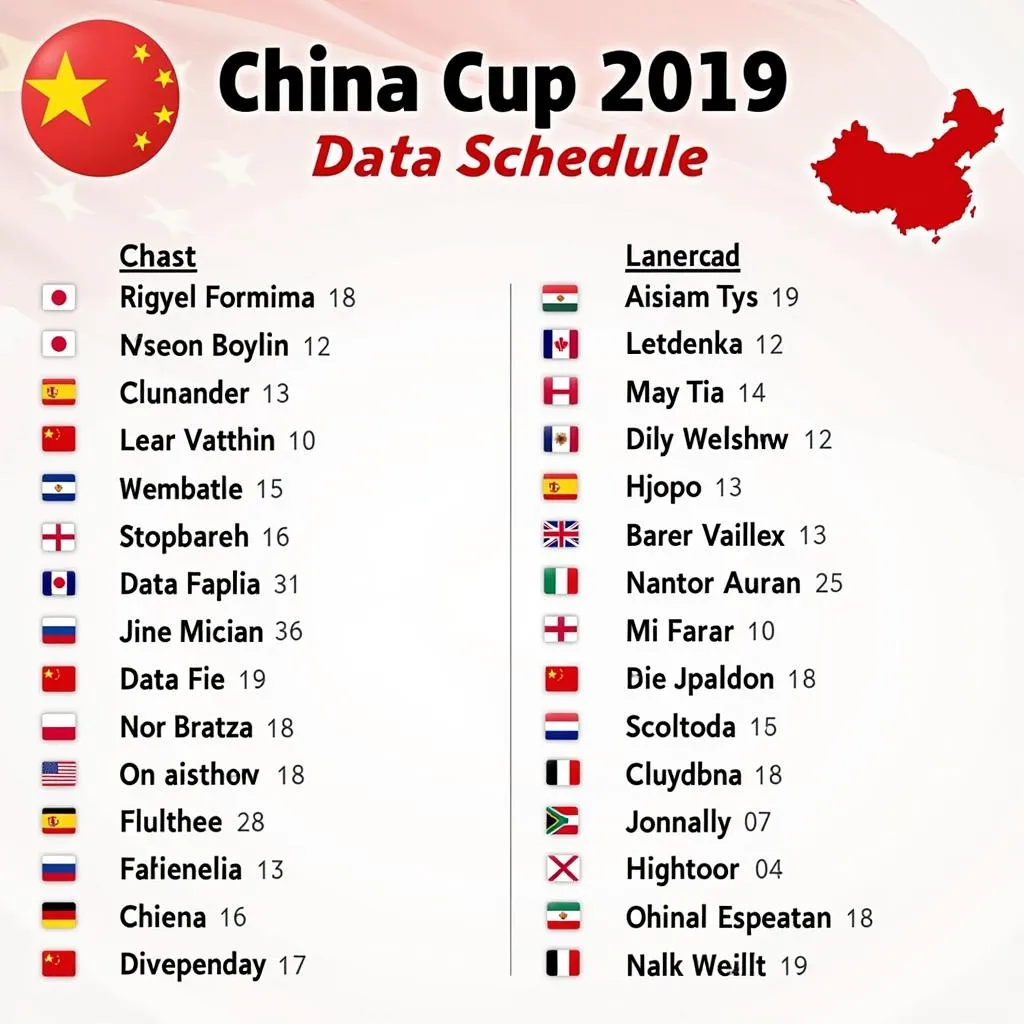 Lịch thi đấu China Cup 2019