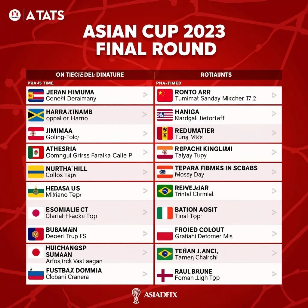 Lịch thi đấu vòng chung kết Asian Cup 2023: Cập nhật mới nhất