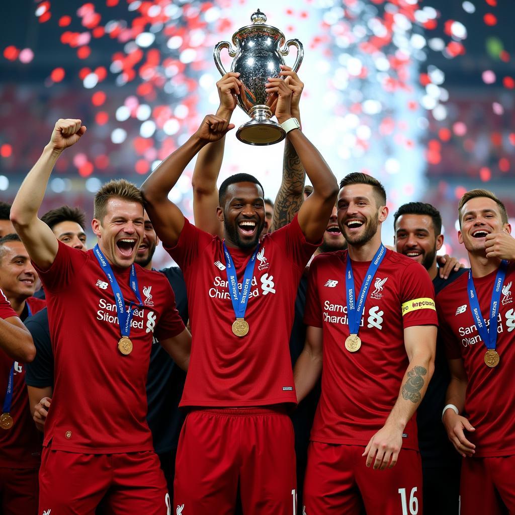 Liverpool nâng cúp UEFA Super Cup 2019