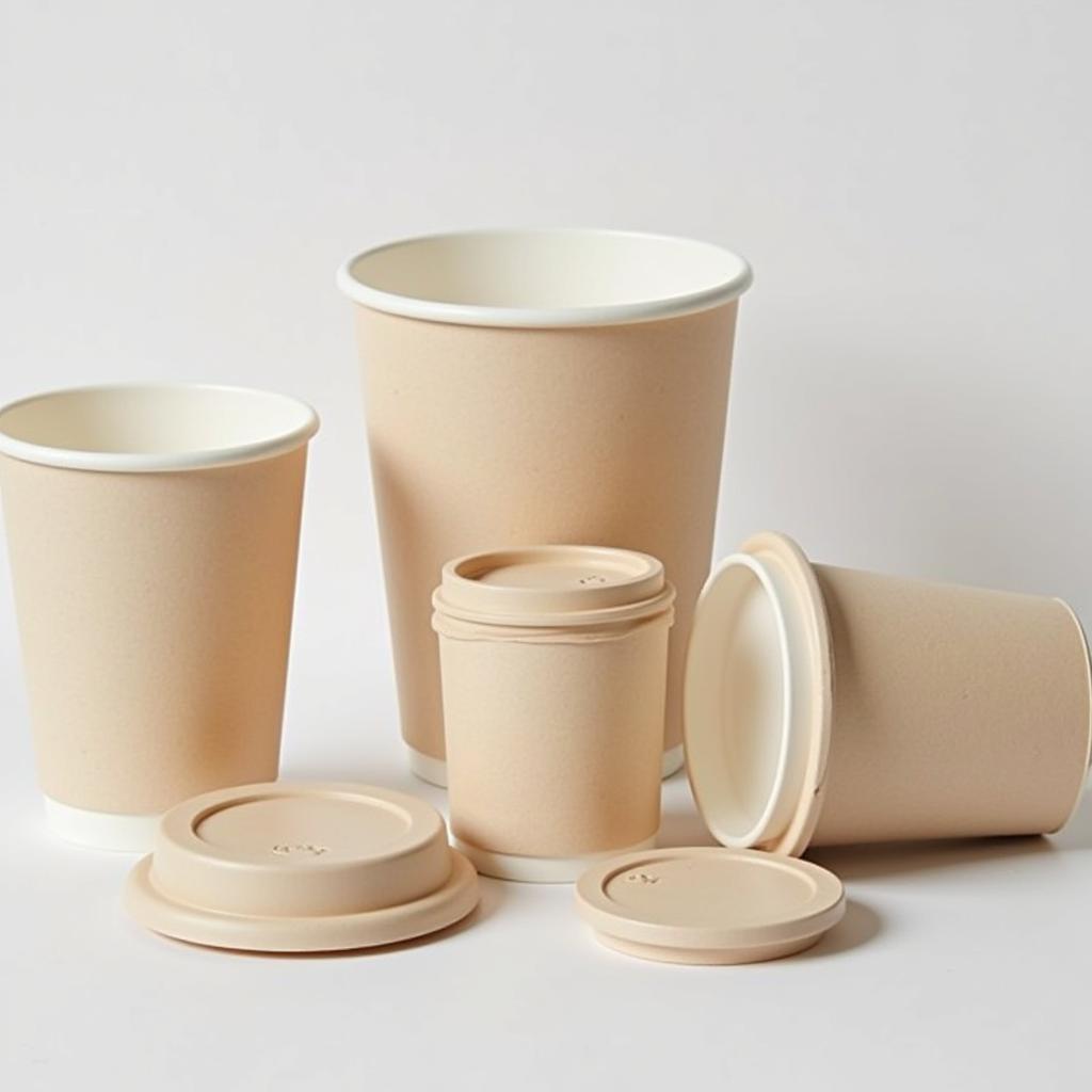 Paper coffee cups with lids for hot coffee