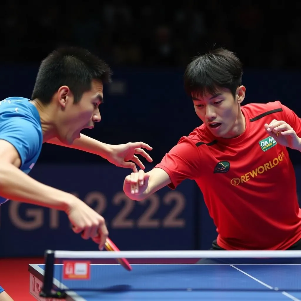 Ma Long and Lee Sang-su in an Intense Rally