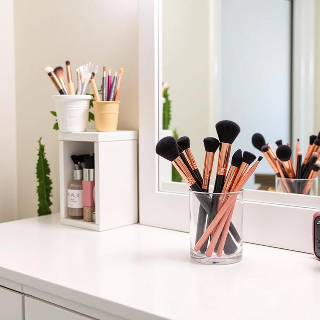 Makeup Brush Holder Cup Giúp Tiết Kiệm Không Gian