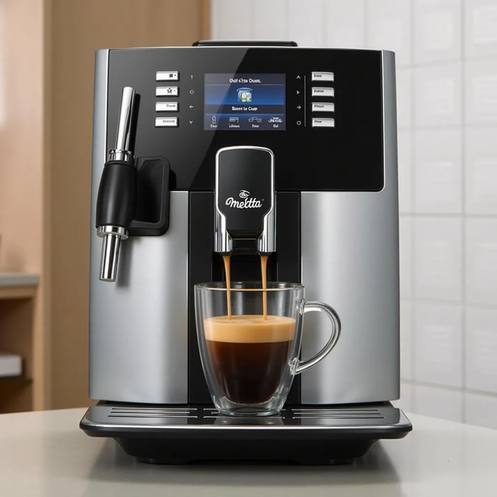 A Melitta Bean to Cup machine making coffee