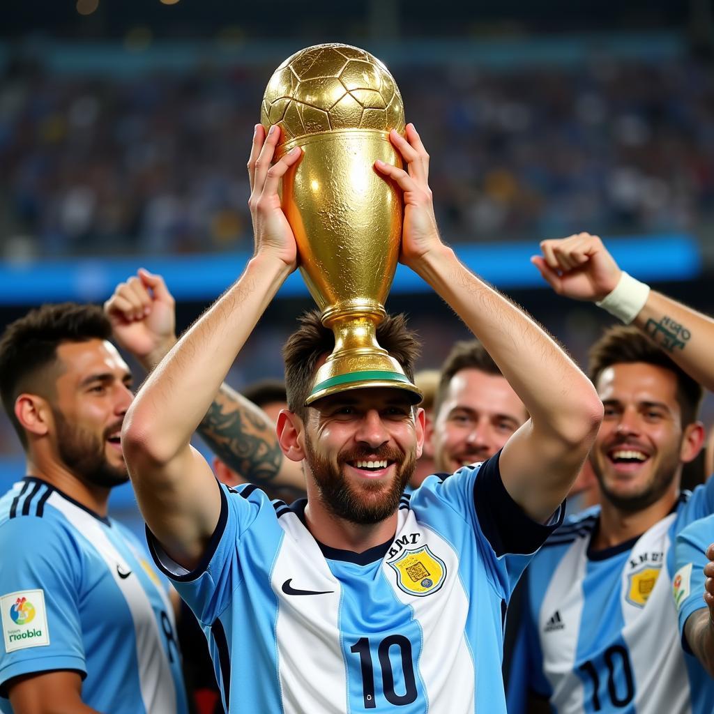 Messi nâng cúp vàng World Cup 2022