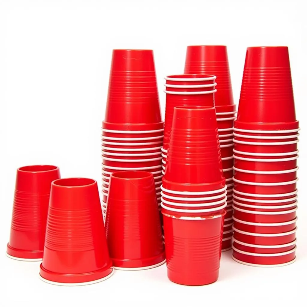 Nhiều chiếc cốc Solo Cup xếp chồng lên nhau