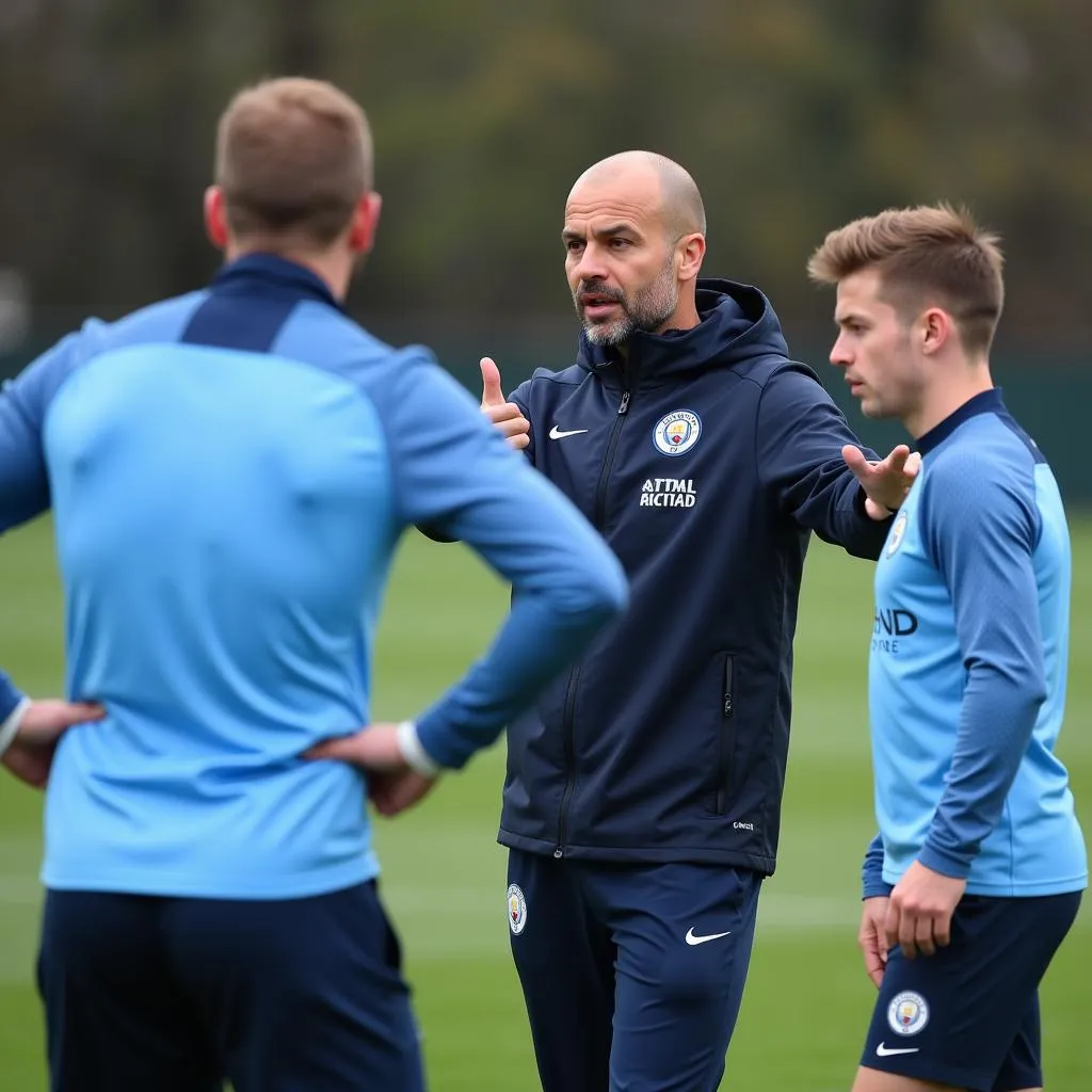 HLV Pep Guardiola dẫn dắt Man City