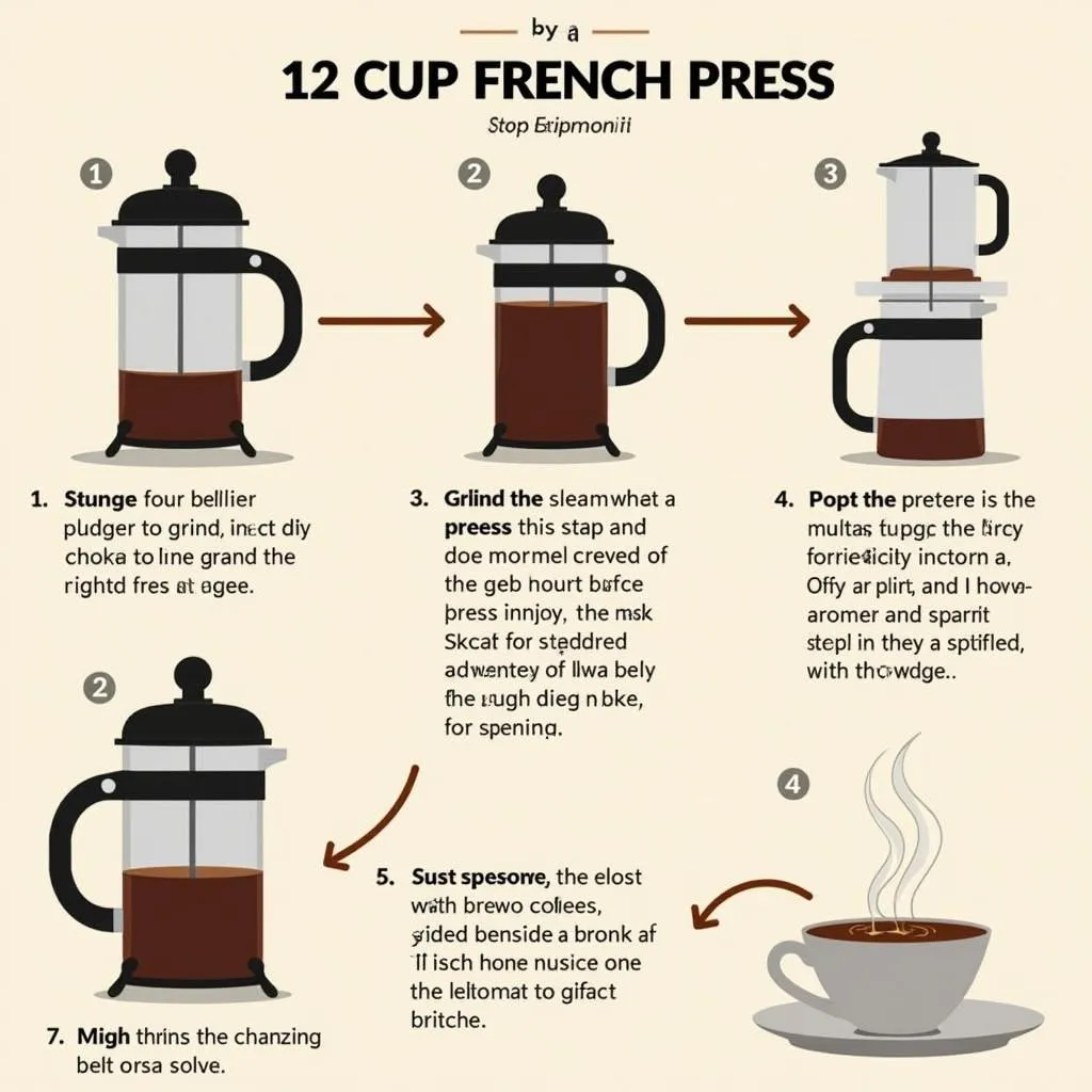 Pha Cà Phê Với 12 Cup French Press