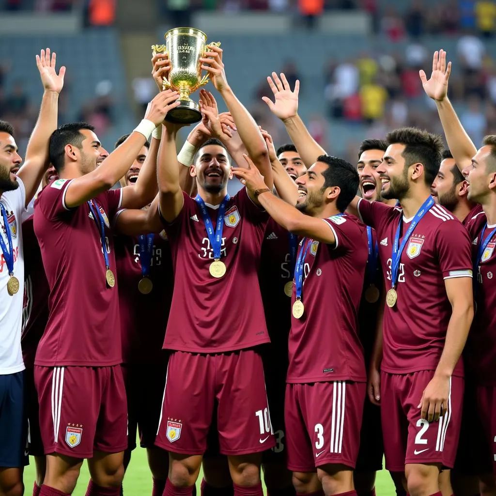 Đội tuyển Qatar nâng cao chức vô địch Asian Cup 2018