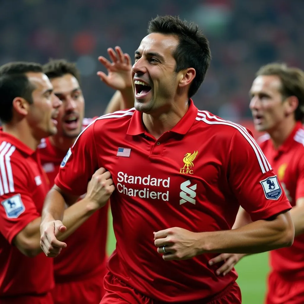 Robbie Fowler Celebrates Goal - 2001 UEFA Super Cup