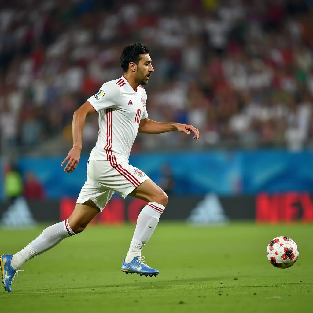 Sardar Azmoun, tiền đạo Iran, ghi bàn trong Asian Cup 2019